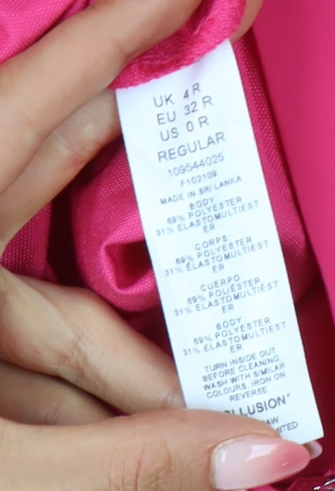 Collusion Women’s Pink Wide-Leg High-Rise Pleated Trousers Size 4