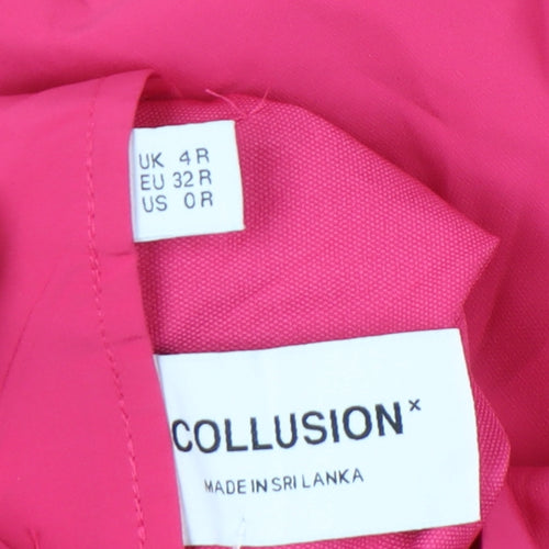 Collusion Women’s Pink Wide-Leg High-Rise Pleated Trousers Size 4