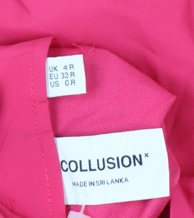 Collusion Women’s Pink Wide-Leg High-Rise Pleated Trousers Size 4