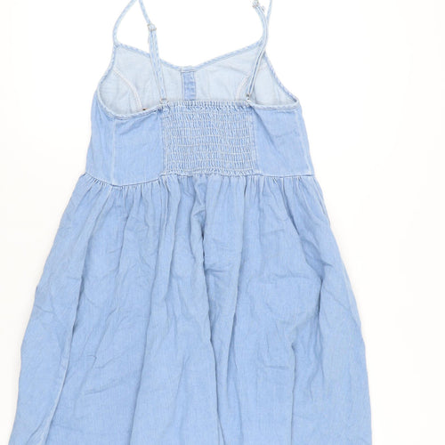 Topshop MOTO Women's Blue Size 10 A-Line Denim Short Dress