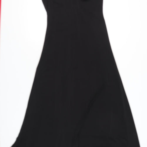 Next Women's Black Beaded V-Neck Sleeveless Maxi Dress Size 14