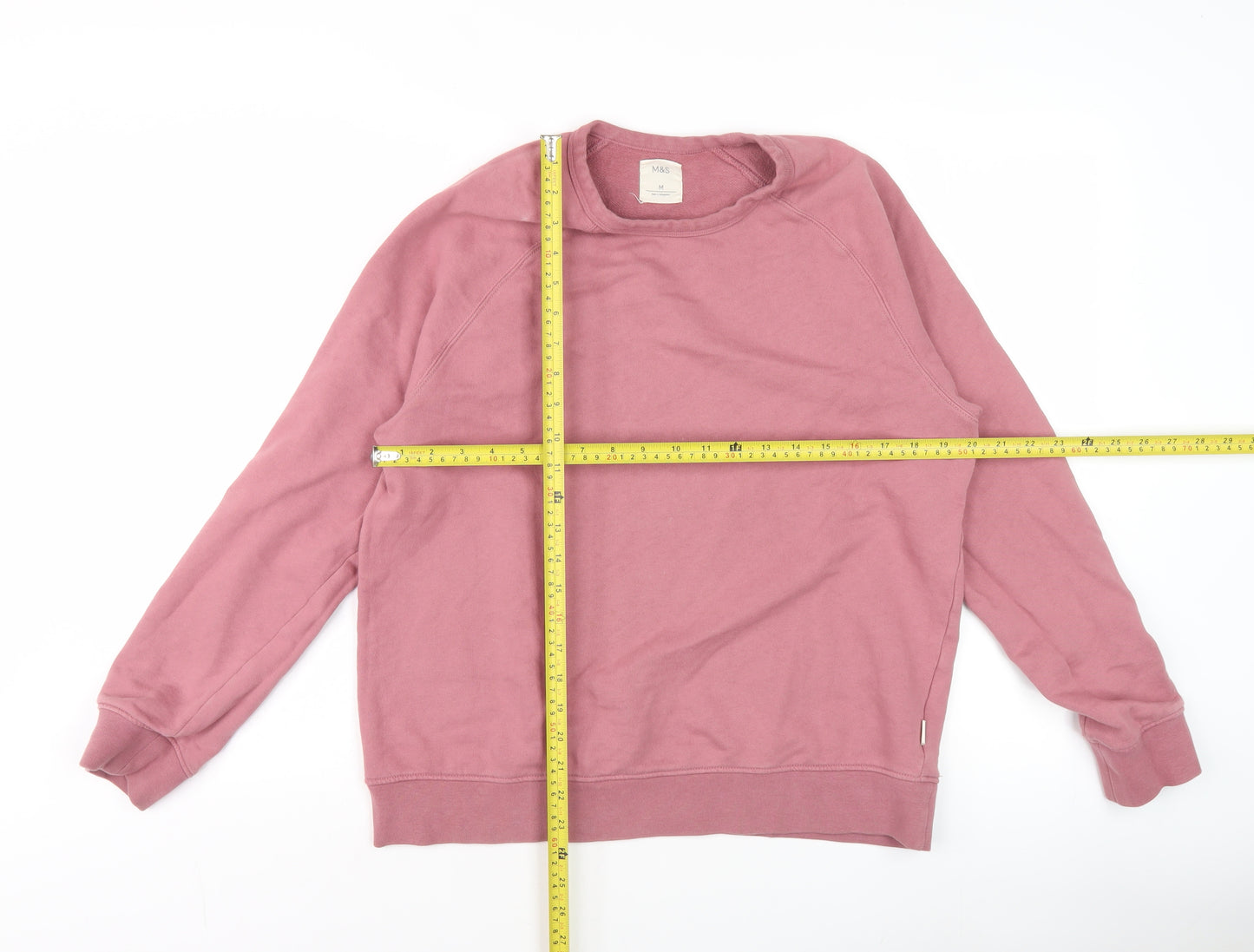 Marks and Spencer Men's Pink M Pullover Sweatshirt Cotton Elastane