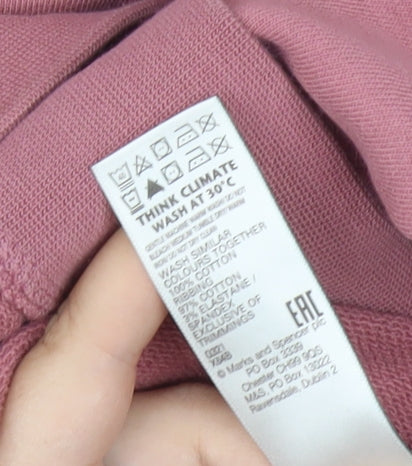 Marks and Spencer Men's Pink M Pullover Sweatshirt Cotton Elastane