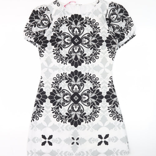 Lts Women’s Black & White Geometric Sheath Dress Size 10