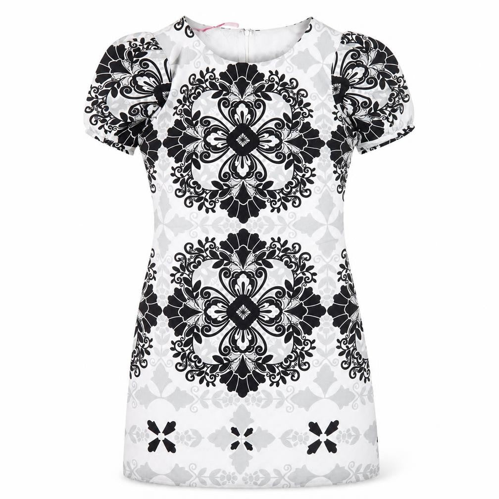 Lts Women’s Black & White Geometric Sheath Dress Size 10