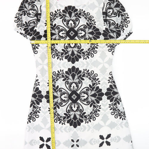 Lts Women’s Black & White Geometric Sheath Dress Size 10