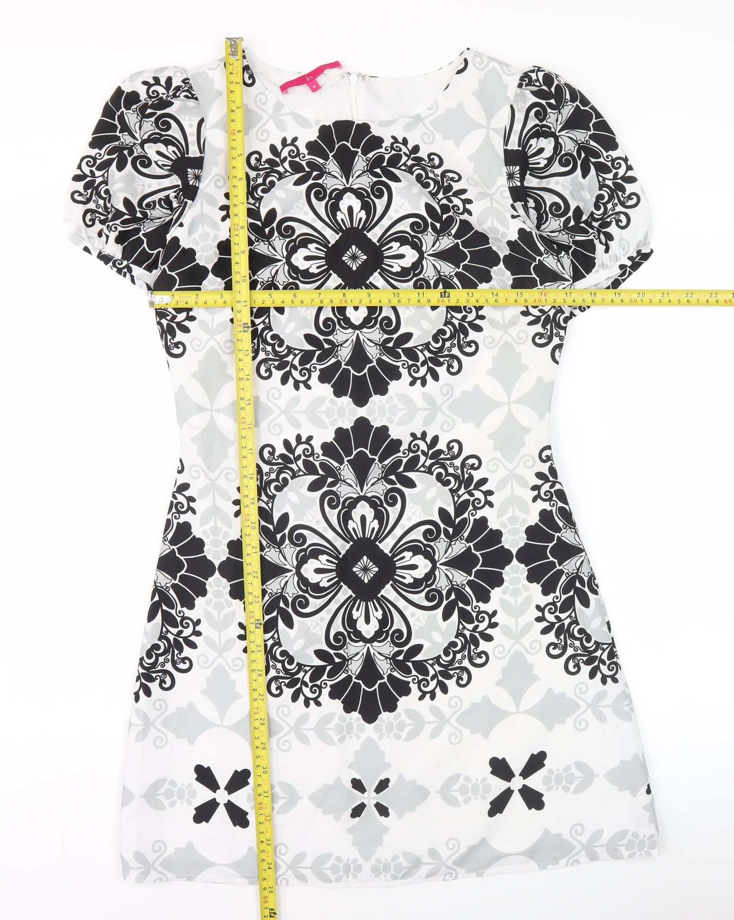 Lts Women’s Black & White Geometric Sheath Dress Size 10