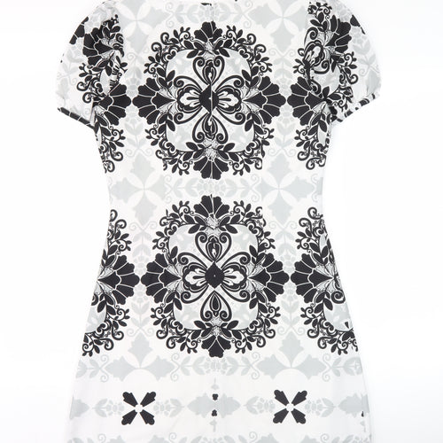 Lts Women’s Black & White Geometric Sheath Dress Size 10