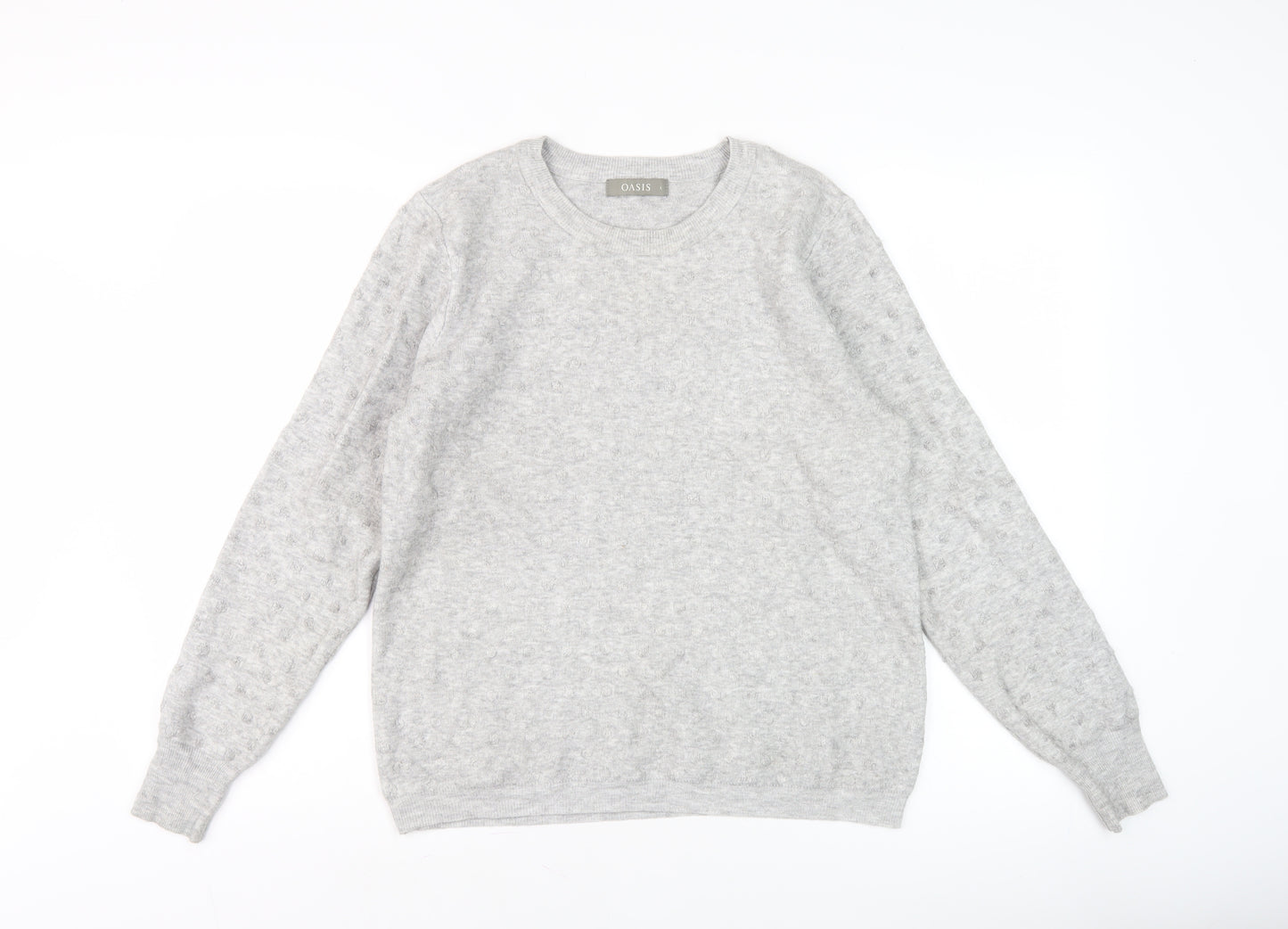 Oasis Women's Grey Crew Neck Long Sleeve Pullover Jumper L