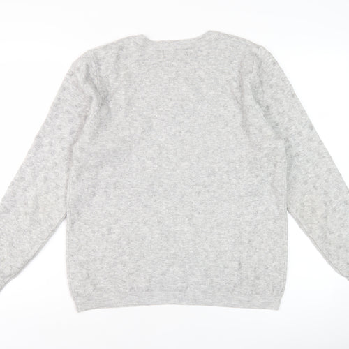 Oasis Women's Grey Crew Neck Long Sleeve Pullover Jumper L