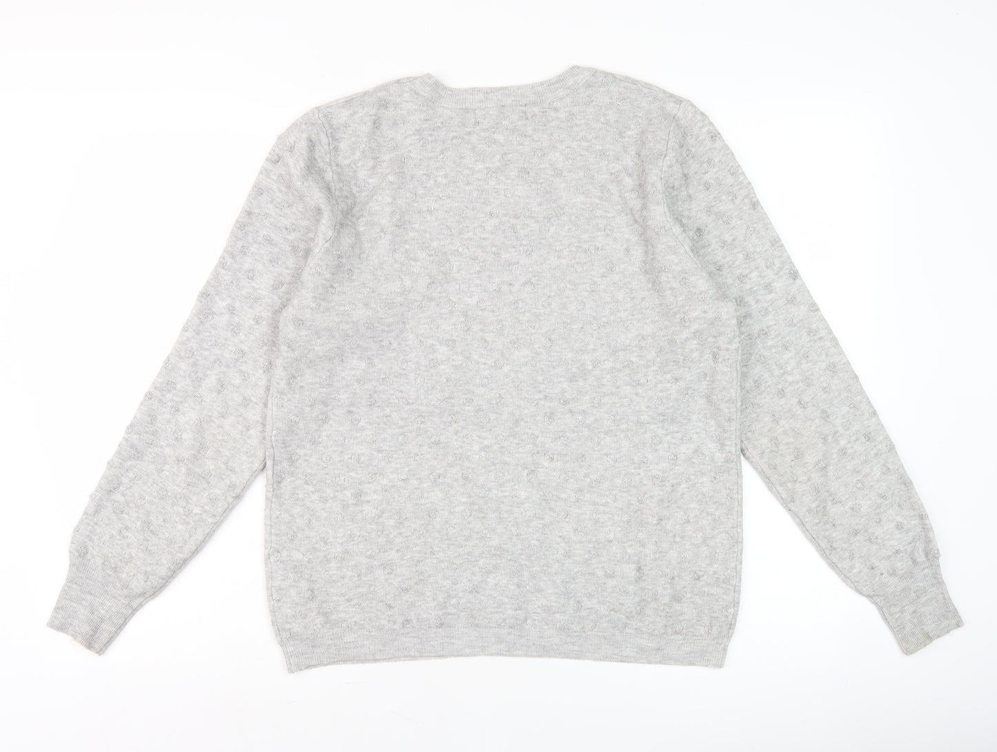 Oasis Women's Grey Crew Neck Long Sleeve Pullover Jumper L