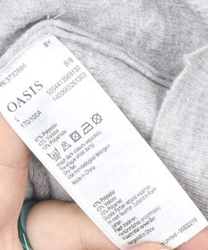 Oasis Women's Grey Crew Neck Long Sleeve Pullover Jumper L