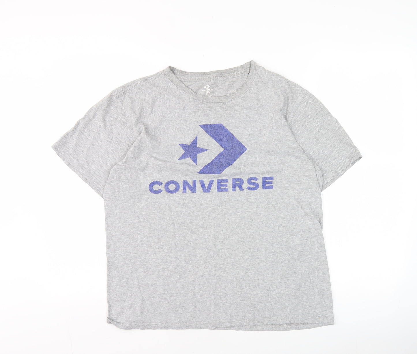 Converse Women's Grey Cotton Short Sleeve Basic T-Shirt M