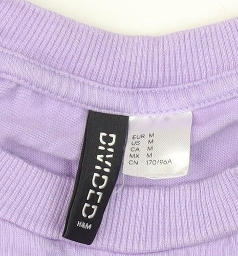 H&M Women’s Purple T-Shirt Dress Size 12 Cotton Casual Short Sleeve