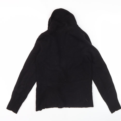 H&M Women’s Black Shawl Collar Cardigan Size S Ribbed Knit Long Sleeve