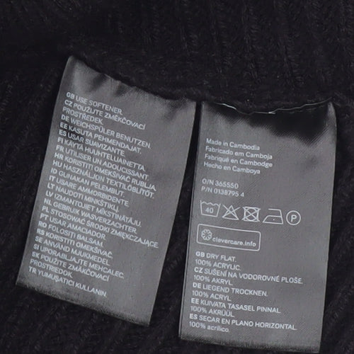 H&M Women’s Black Shawl Collar Cardigan Size S Ribbed Knit Long Sleeve