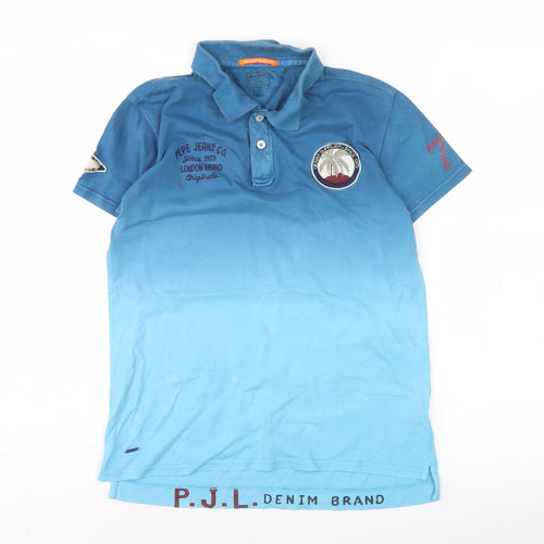 Pepe Jeans Men’s Blue Cotton Short Sleeve Polo Shirt M