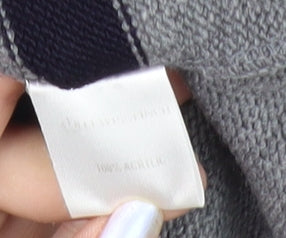 Lewis & Finch Men’s Grey Striped V-Neck Pullover Jumper L