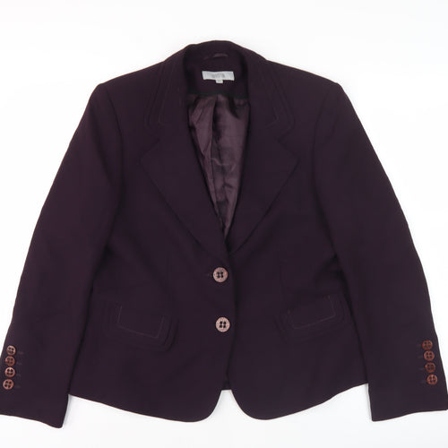 Marks and Spencer Women's Purple Blazer Size 16 Regular Fit