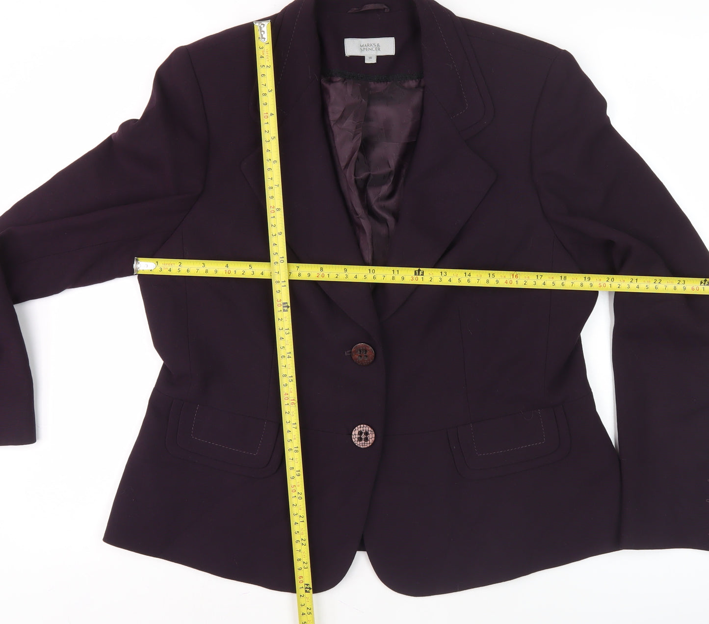 Marks and Spencer Women's Purple Blazer Size 16 Regular Fit