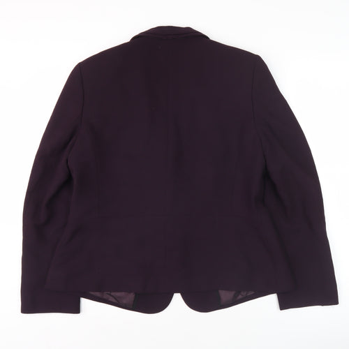 Marks and Spencer Women's Purple Blazer Size 16 Regular Fit