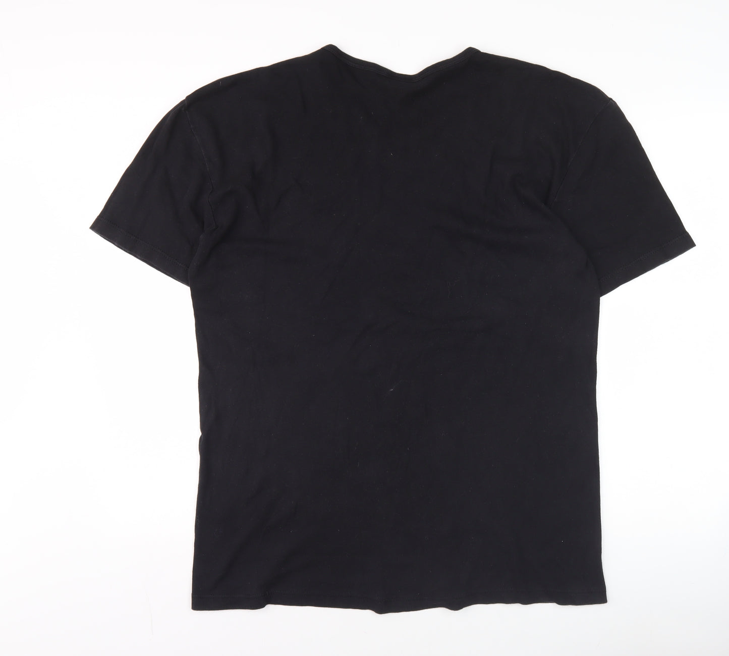 Calvin Klein Men's Black Cotton V-Neck T-Shirt XL Regular Fit