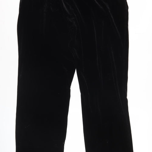 Lands' End Women’s Black Velvet Straight Leg Trousers 6-8