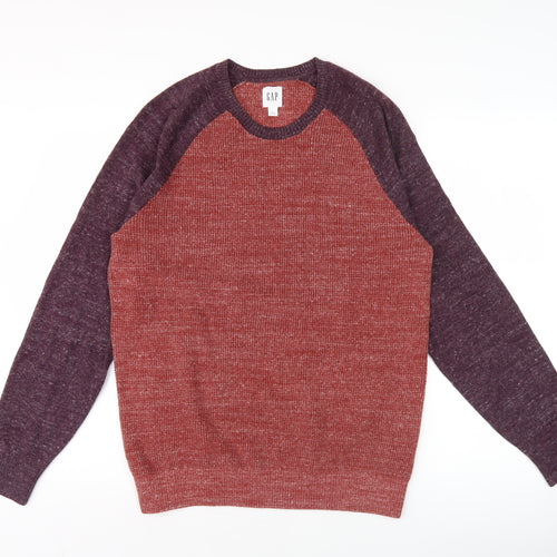 GAP Men's Red Crew Neck Pullover Jumper Size S Cotton Blend Knit