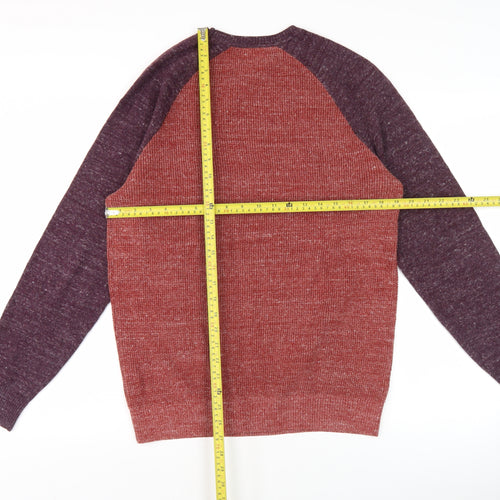 GAP Men's Red Crew Neck Pullover Jumper Size S Cotton Blend Knit