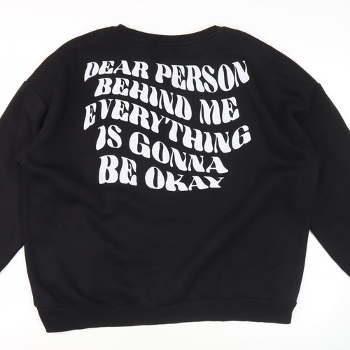Urban Attire Women’s Black S Pullover Sweatshirt Graphic Quote