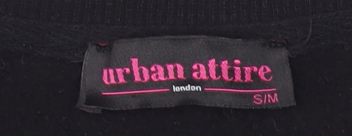 Urban Attire Women’s Black S Pullover Sweatshirt Graphic Quote