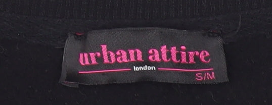 Urban Attire Women’s Black S Pullover Sweatshirt Graphic Quote