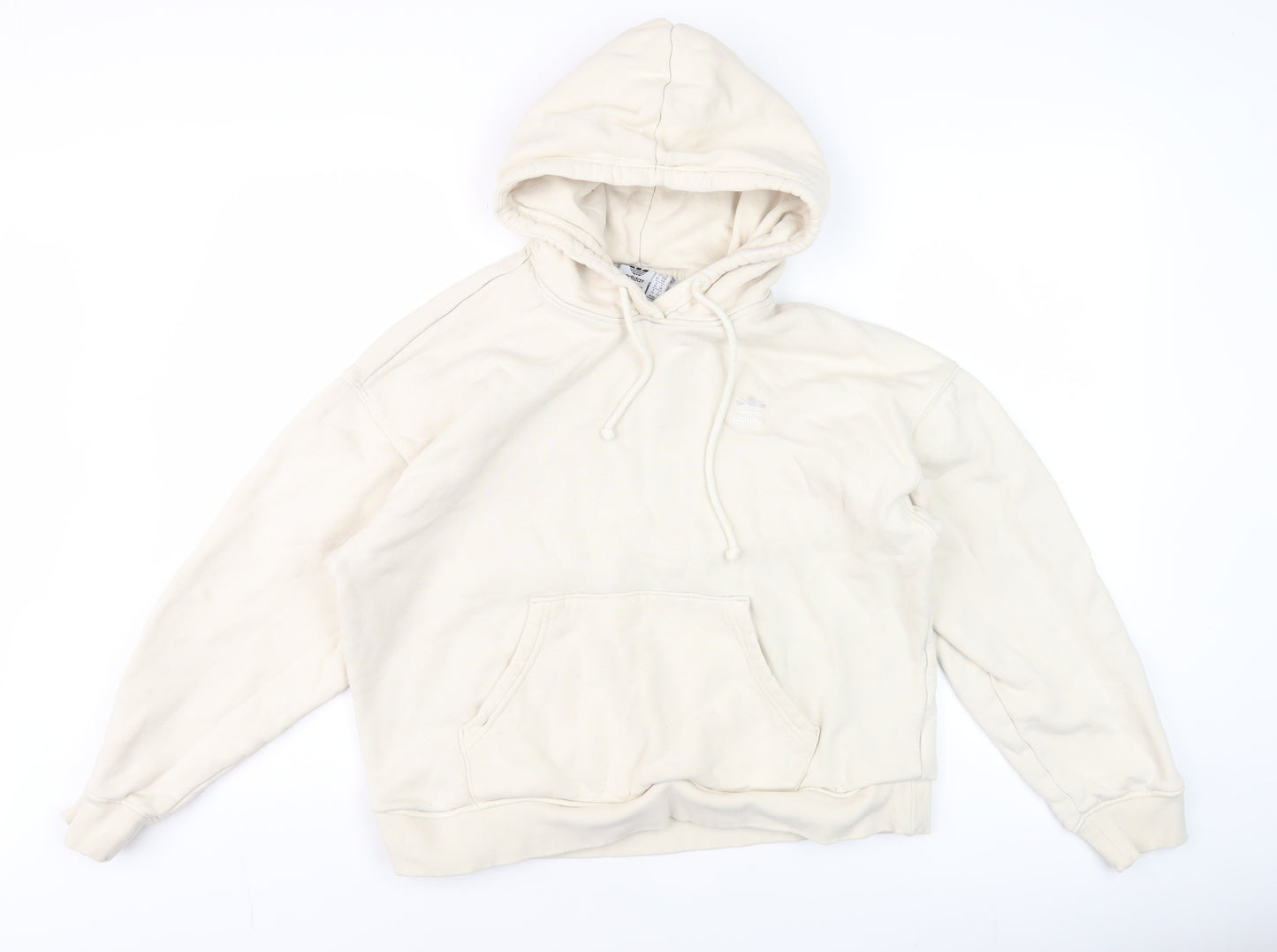 Adidas Women’s Ivory Pullover Hoodie Size 10 Floral Graphic Logo