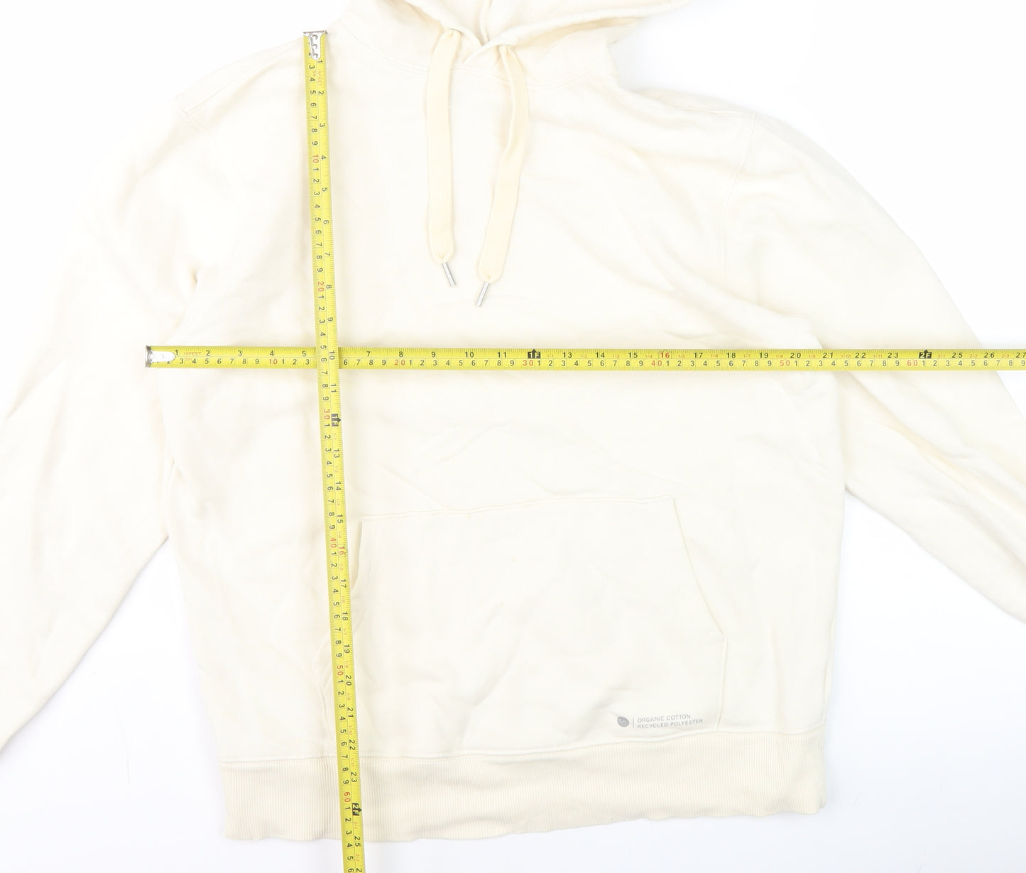 Outerknown Men’s Ivory Organic Cotton Pullover Hoodie M Regular Fit