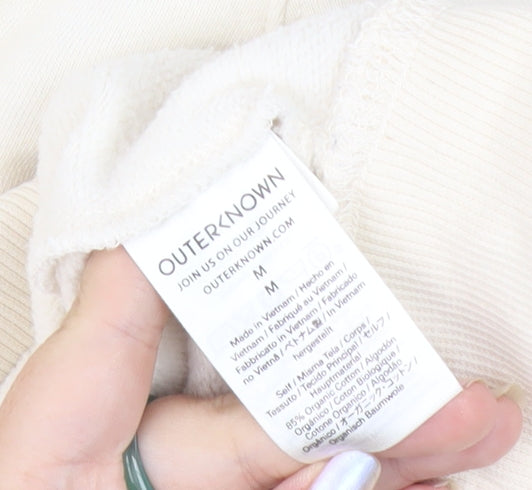 Outerknown Men’s Ivory Organic Cotton Pullover Hoodie M Regular Fit