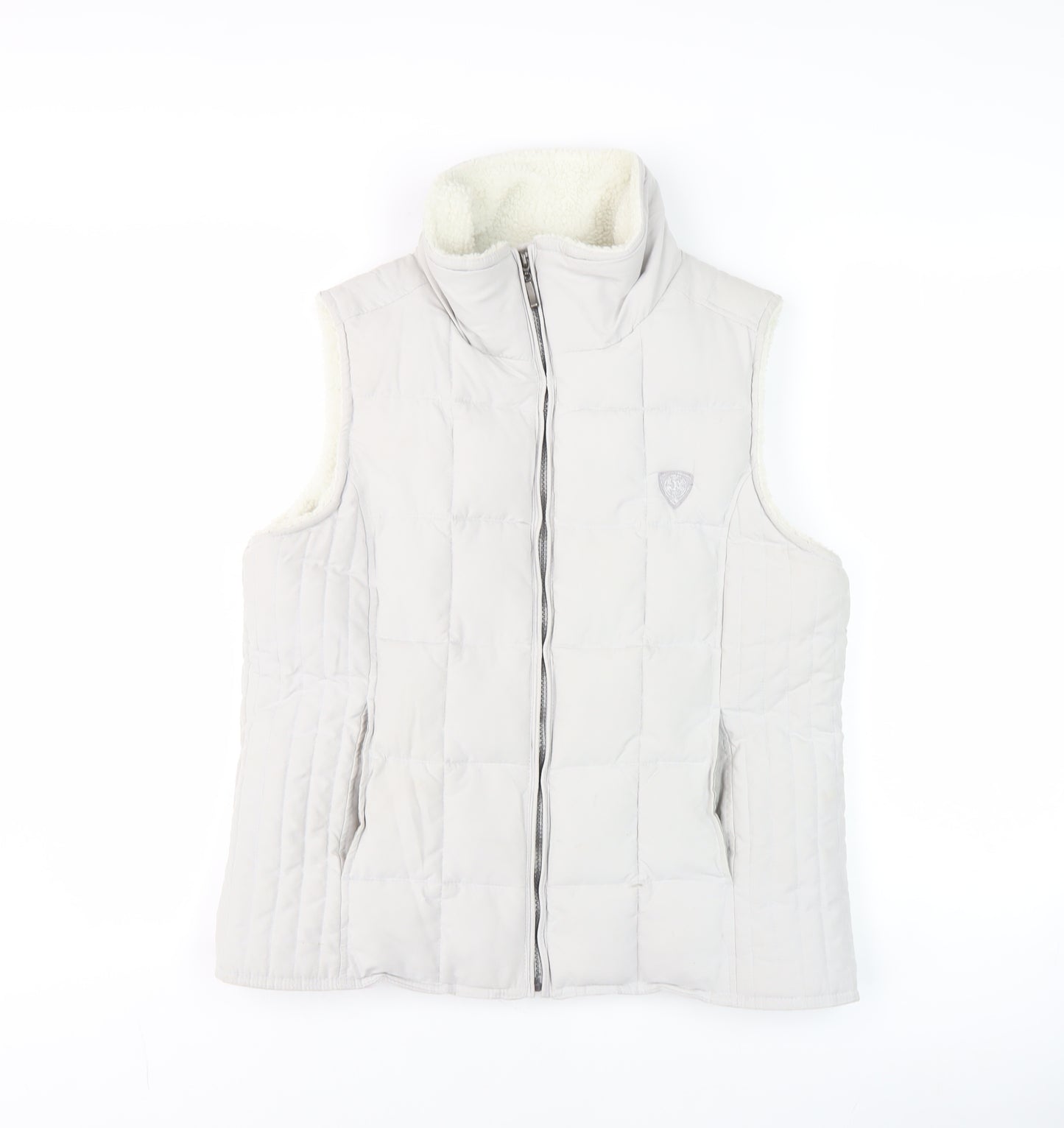 Evie Essentials Women’s Beige Quilted Puffer Waistcoat Size 14