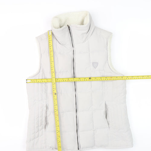 Evie Essentials Women’s Beige Quilted Puffer Waistcoat Size 14