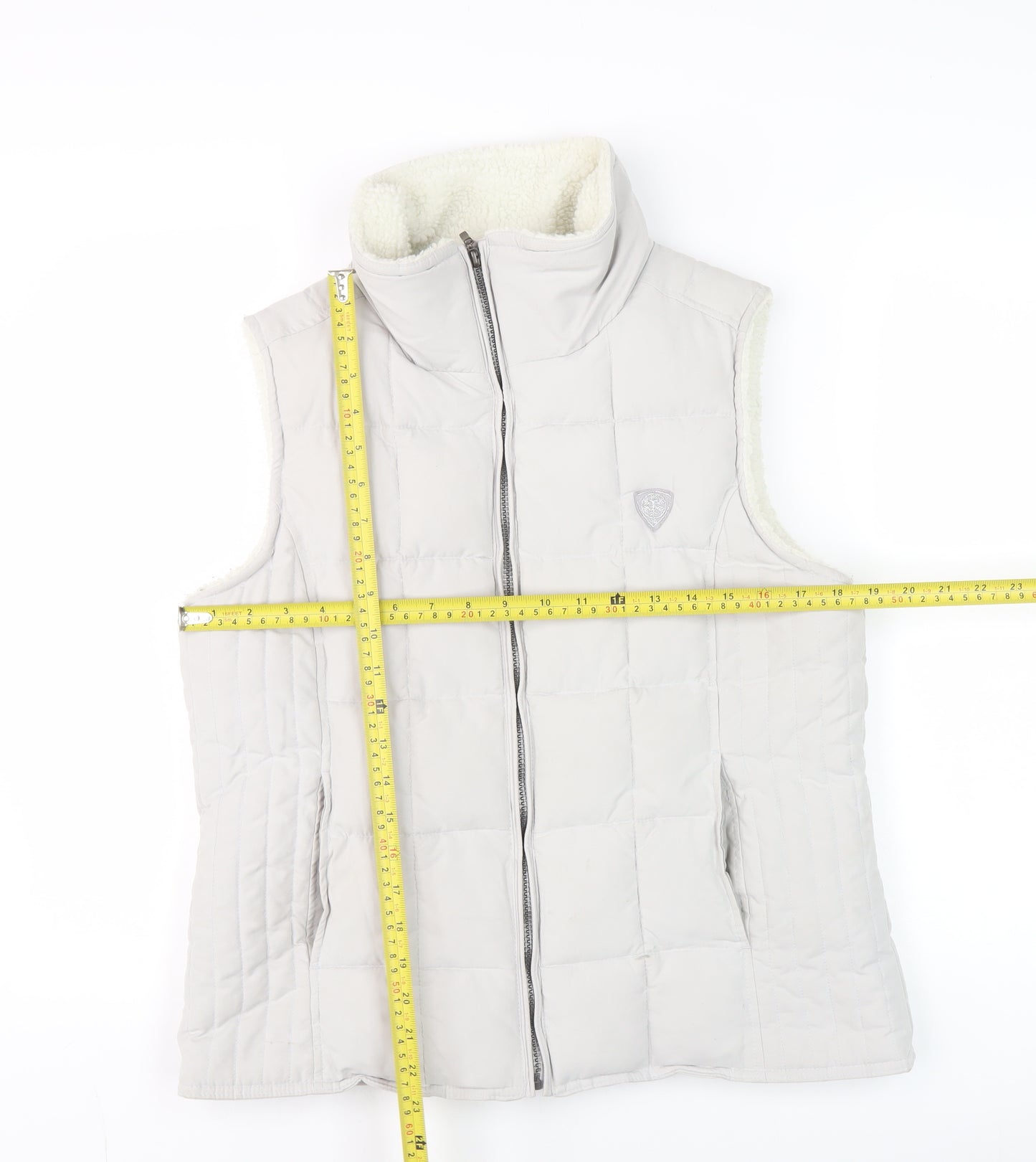 Evie Essentials Women’s Beige Quilted Puffer Waistcoat Size 14