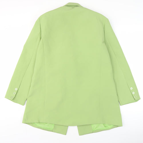 Mochy Women's Green M Regular Fit Long Blazer Jacket