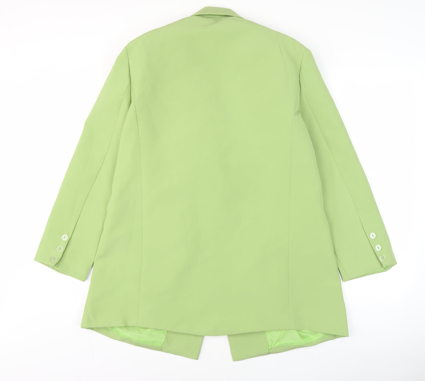 Mochy Women's Green M Regular Fit Long Blazer Jacket