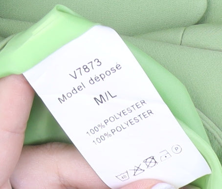 Mochy Women's Green M Regular Fit Long Blazer Jacket