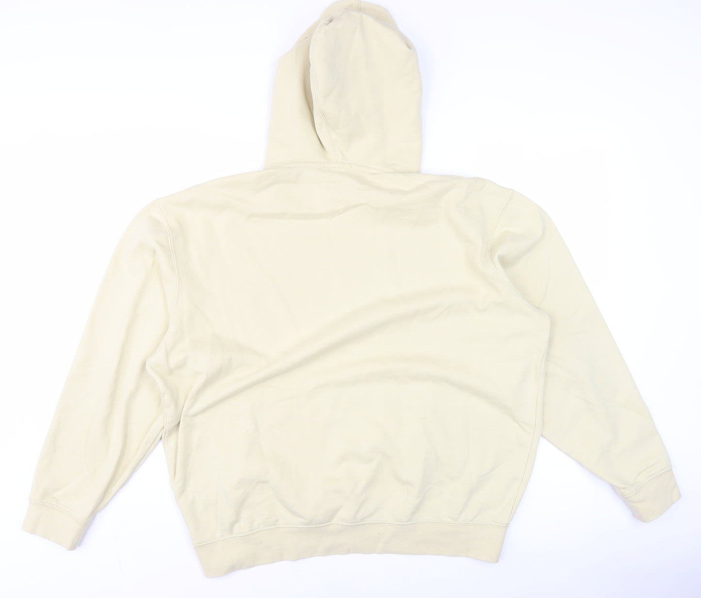 boohooMAN Men's Beige Paris Pullover Hoodie XS Regular Fit Fleece