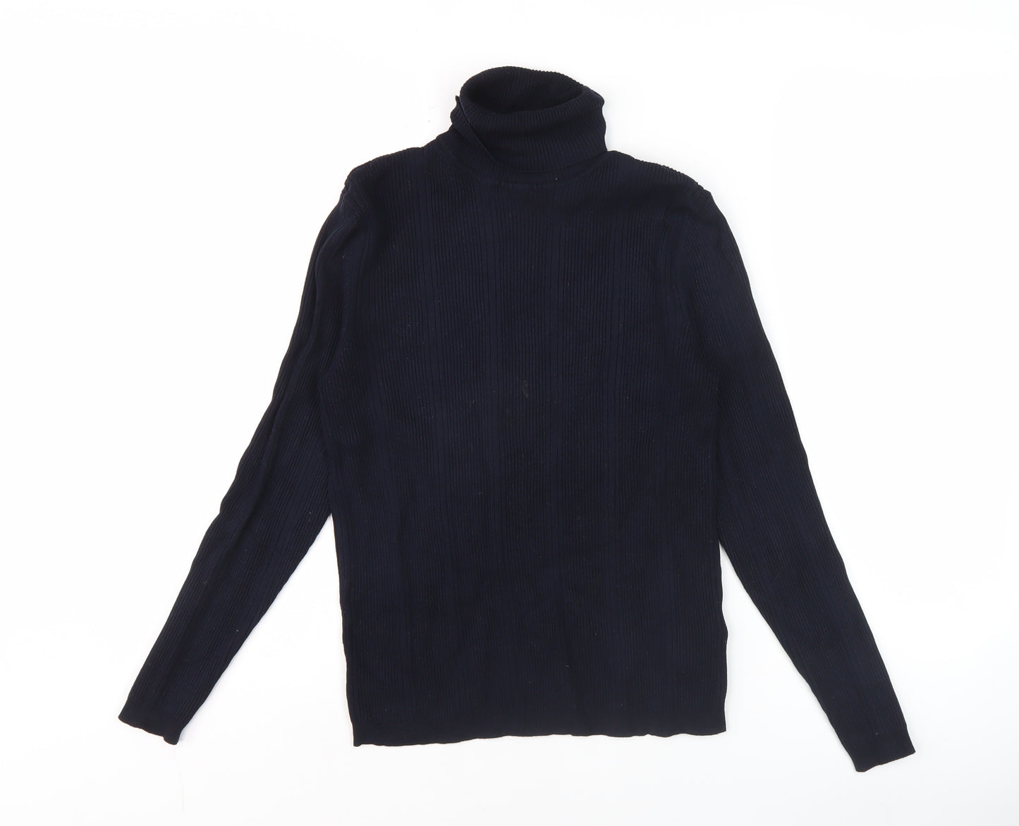 Marks and Spencer Women Black Roll Neck Knit Top Size 12 Regular Fit