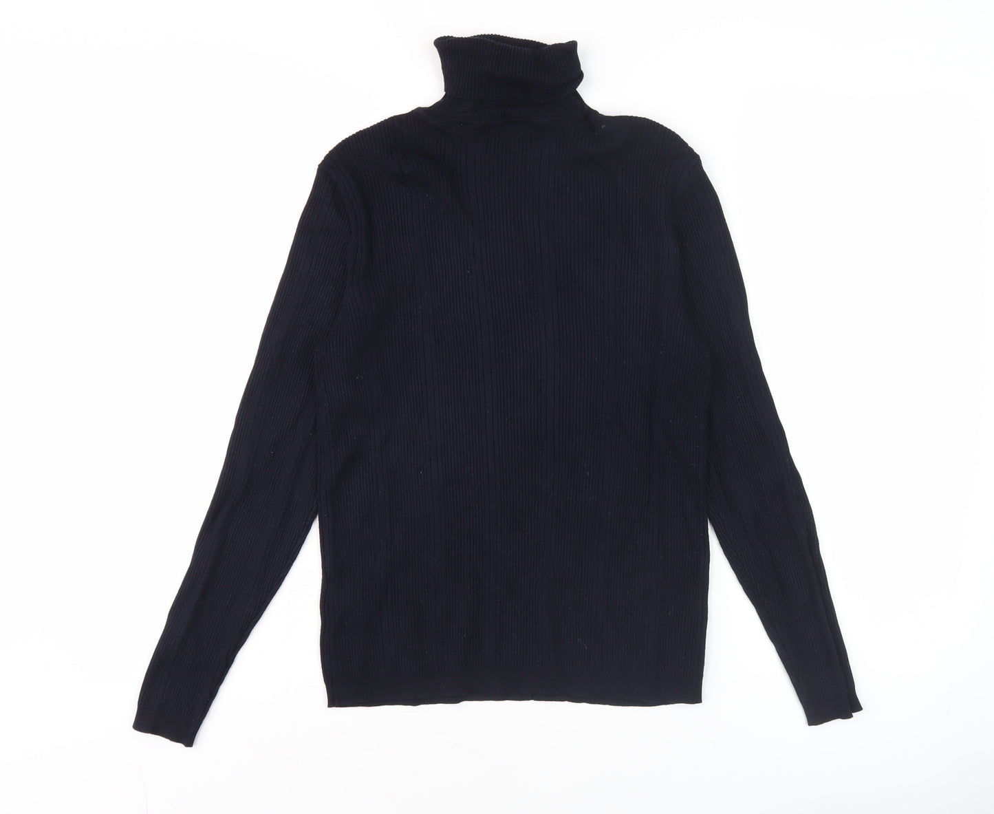 Marks and Spencer Women Black Roll Neck Knit Top Size 12 Regular Fit