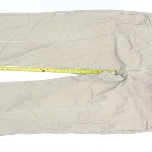 John Lewis Men Beige Chino Trousers 36in Waist Regular Fit Straight Leg