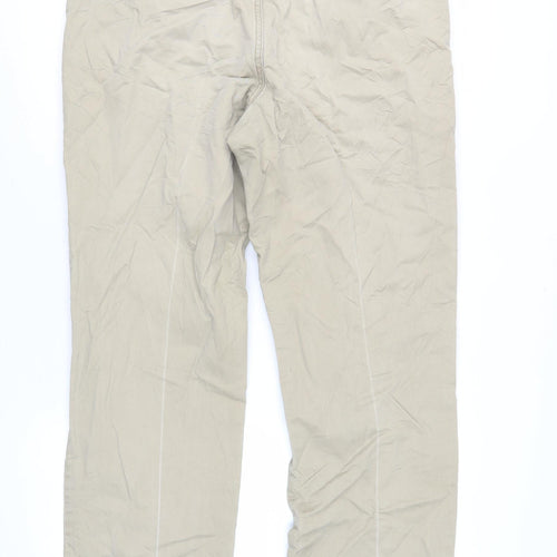 John Lewis Men Beige Chino Trousers 36in Waist Regular Fit Straight Leg