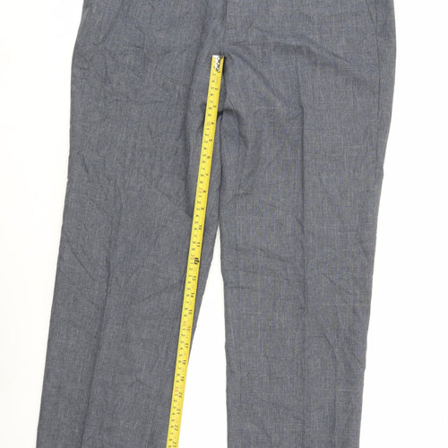Marks and Spencer Men's Grey Regular Fit Chambray Trousers 32x33