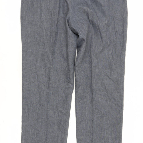 Marks and Spencer Men's Grey Regular Fit Chambray Trousers 32x33