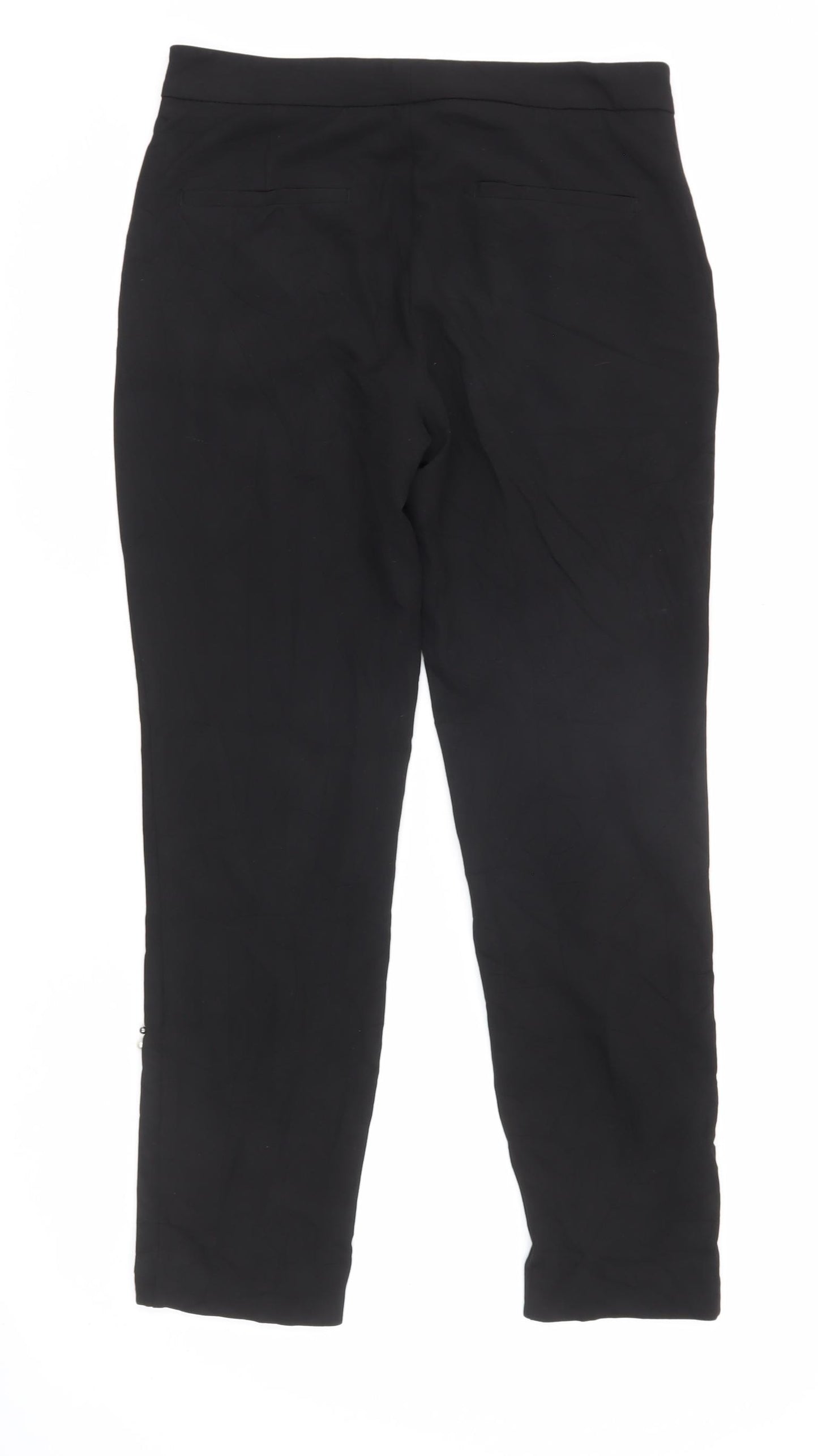 Zara Basic Women’s Black XS Skinny Trousers Beaded Ankle Autumn Winter