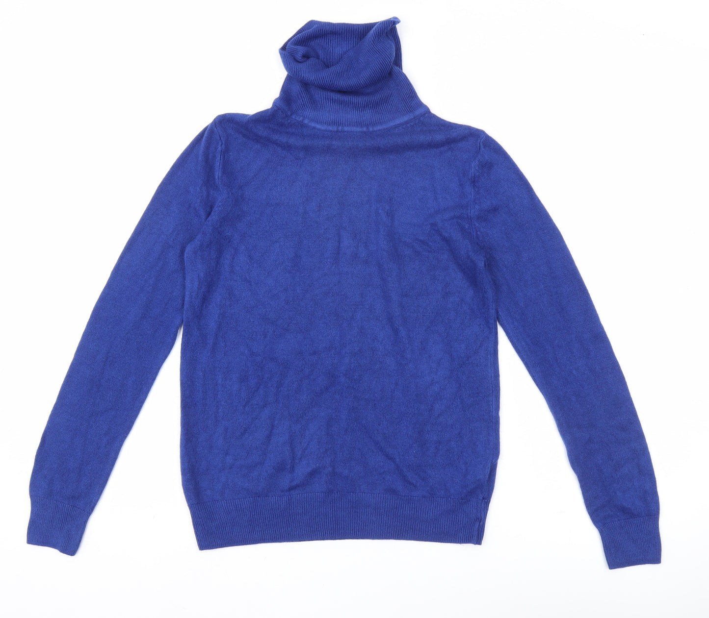 Marks and Spencer Women’s Blue Cashmere Roll Neck Jumper Size 8
